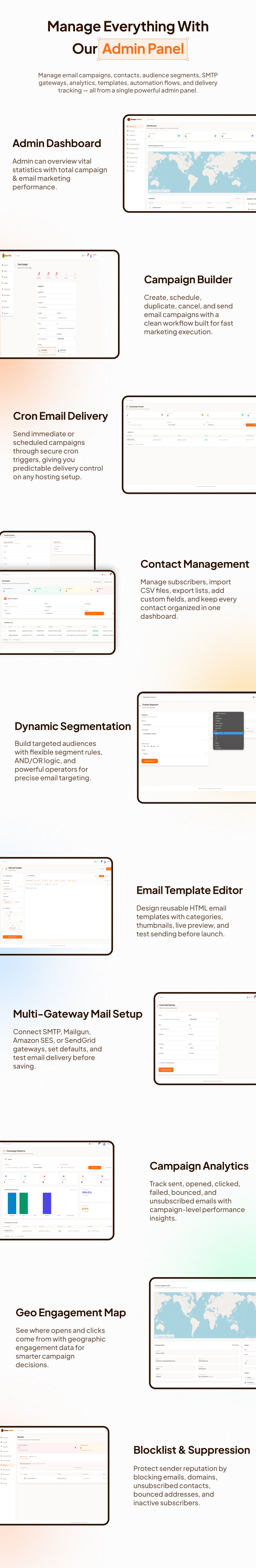 MailStack email template editor for newsletter and bulk email marketing