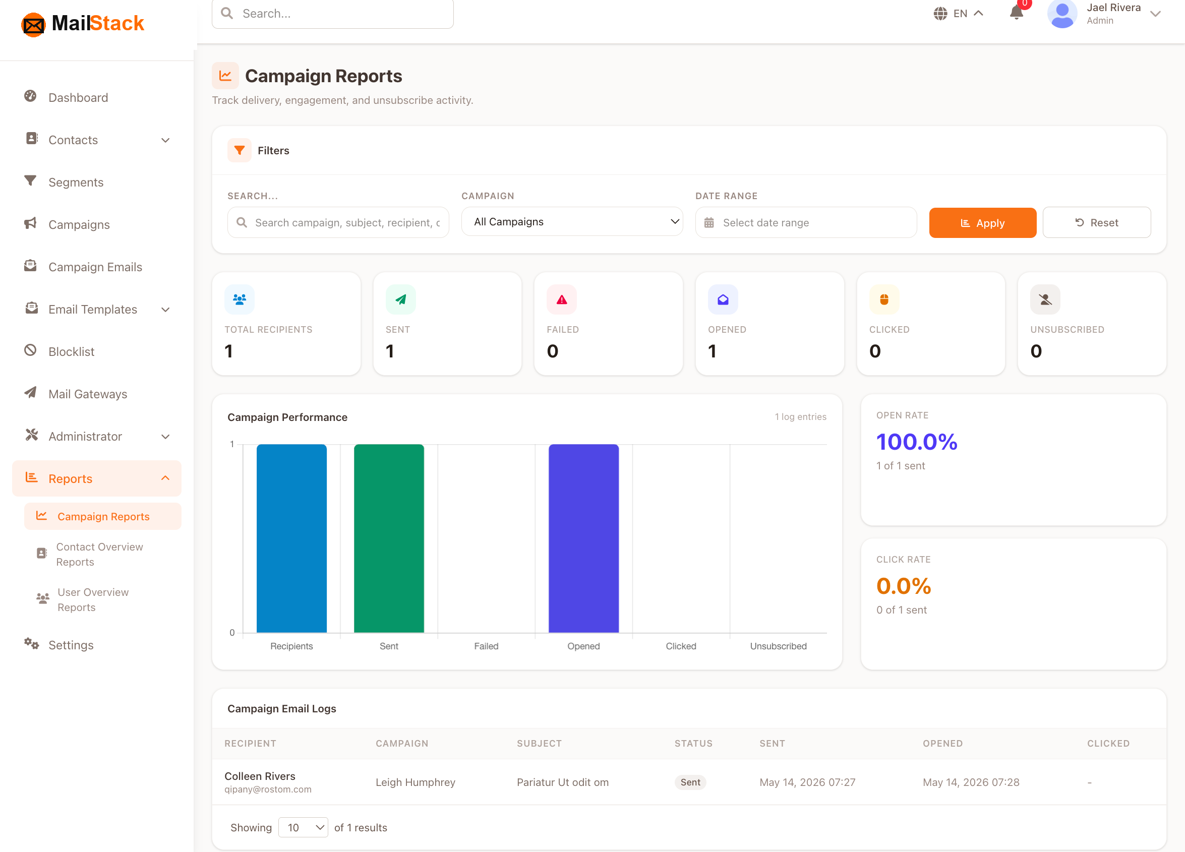 Email campaign reports and analytics for self-hosted email marketing software